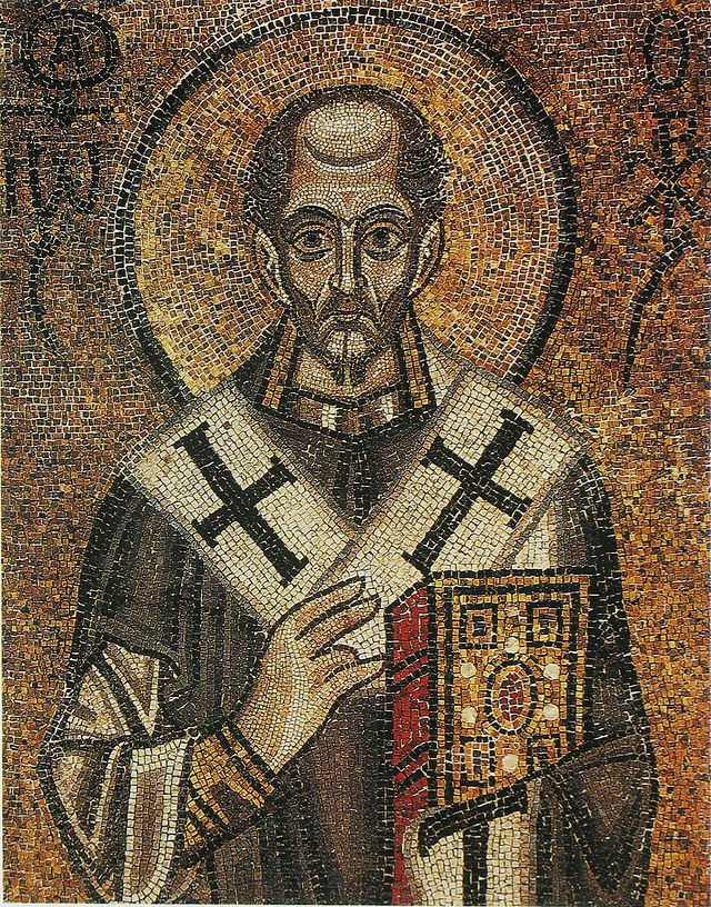 Святой Иоанн Златоуст. Мозаика из Софийского собора в Киеве (11 век).