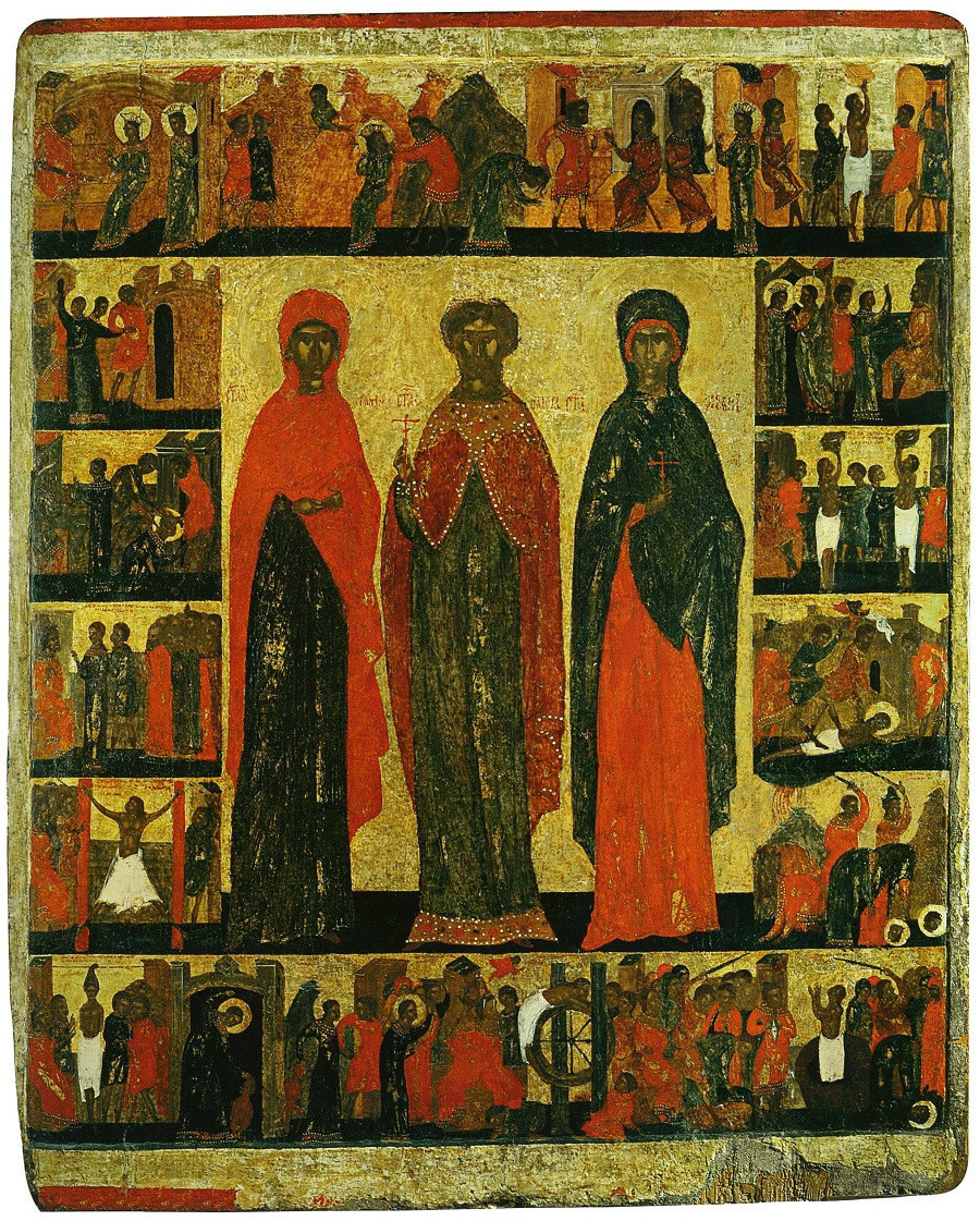 Параскева Пятница, Варвара и Ульяна своими жизнями. Псков, первая половина XVI века. Новгород, Новгородский государственный историко-архитектурный и художественный музей-заповедник