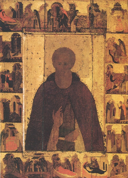 Преподобный Сергий Радонежский, жив. Конец 15 века (?). Икона Троицкого собора Троице-Сергиевой Лавры. Вклад царя Ивана IV. 