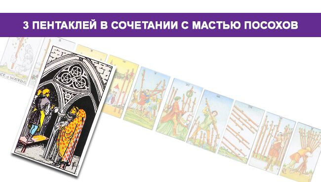 Карта Таро 3 Пентаклей